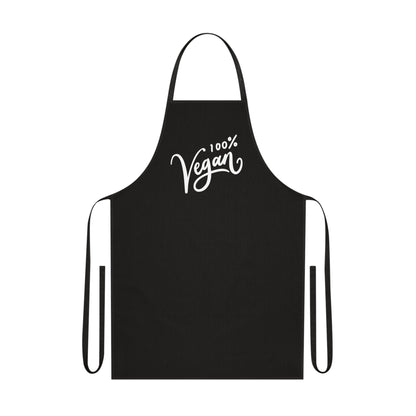 100% Vegan Cotton Apron — Black Chef Apron for Vegan Cooks & Kitchen Gifts