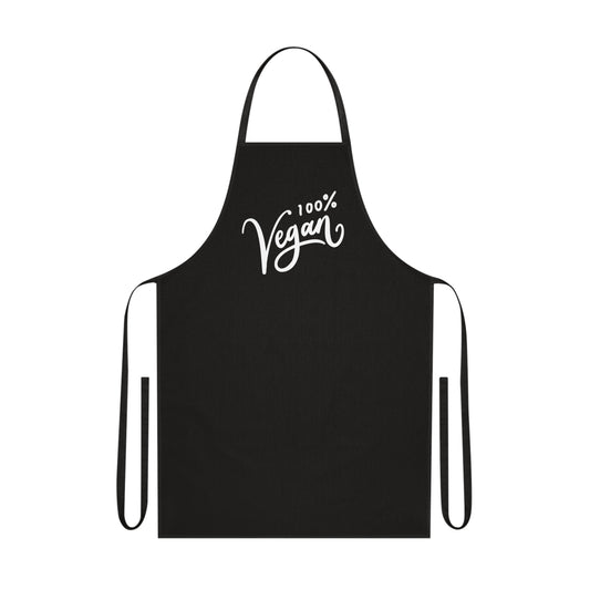 100% Vegan Cotton Apron — Black Chef Apron for Vegan Cooks & Kitchen Gifts