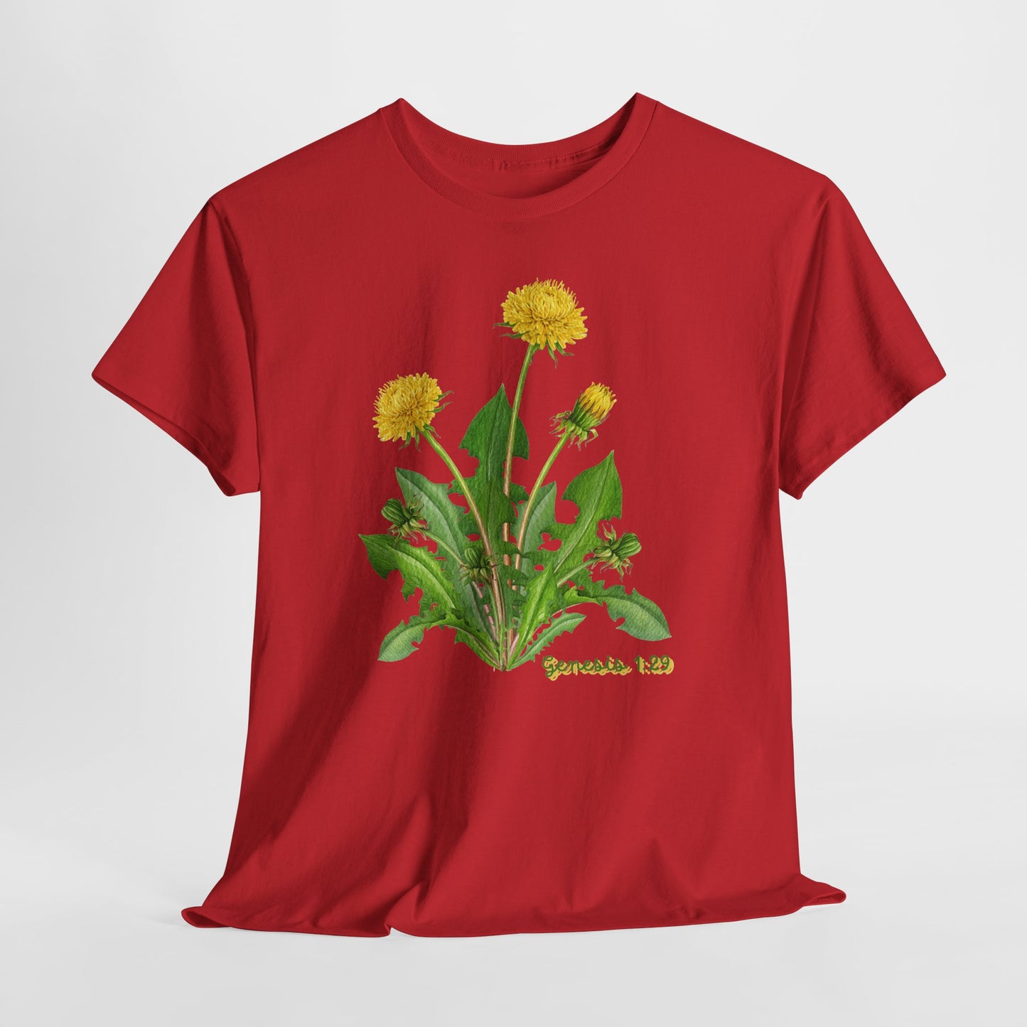 Dandelion Botanical Tee — Genesis 1:29 Floral Graphic T-Shirt
