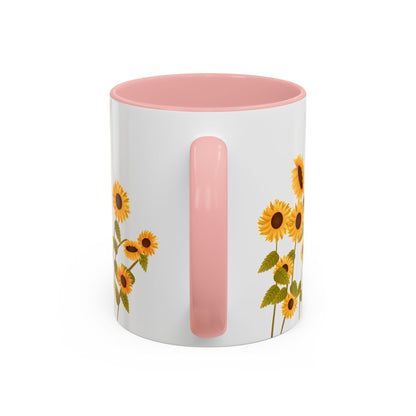 Sunflower Field Accent Tea Mug – Bright Floral 11/15oz Ceramic