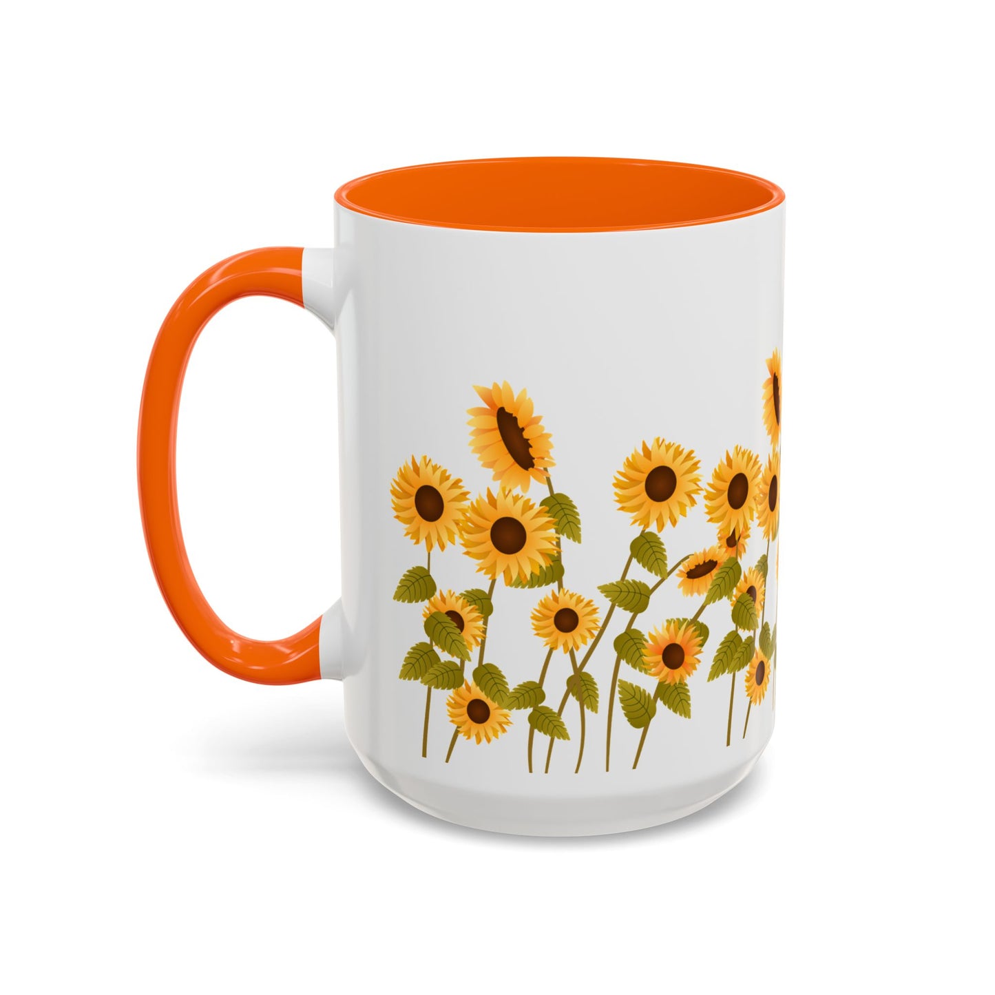 Sunflower Field Accent Tea Mug – Bright Floral 11/15oz Ceramic