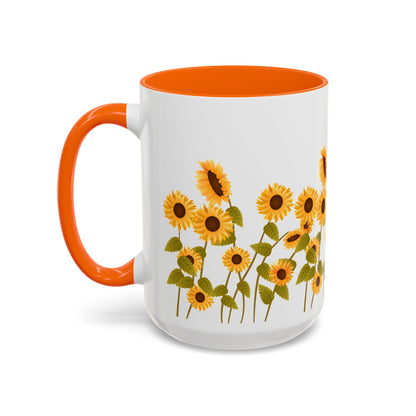 Sunflower Field Accent Tea Mug – Bright Floral 11/15oz Ceramic