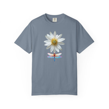 Lotus & Dragonfly T-Shirt — Floral Nature Graphic Tee