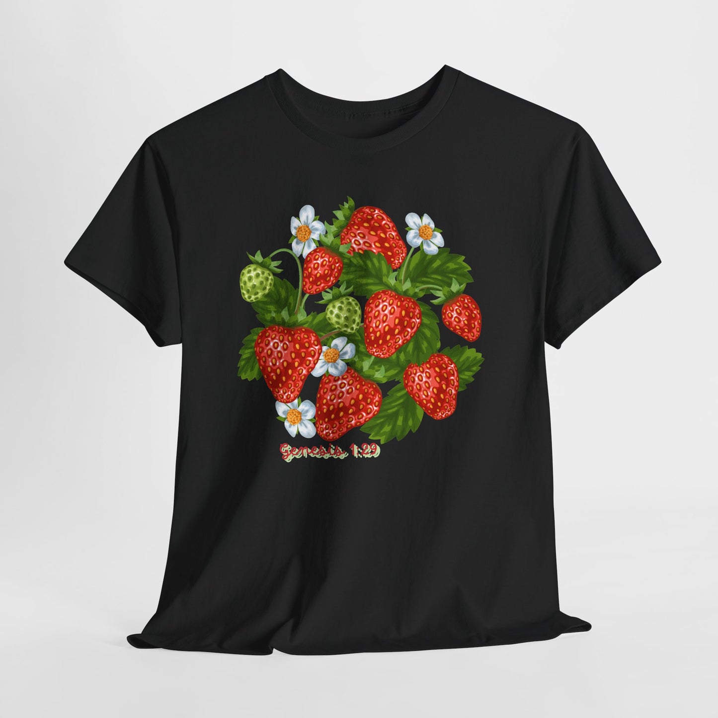Strawberry Cluster Tee — Vintage Botanical Fruit Graphic (Genesis 1:29)