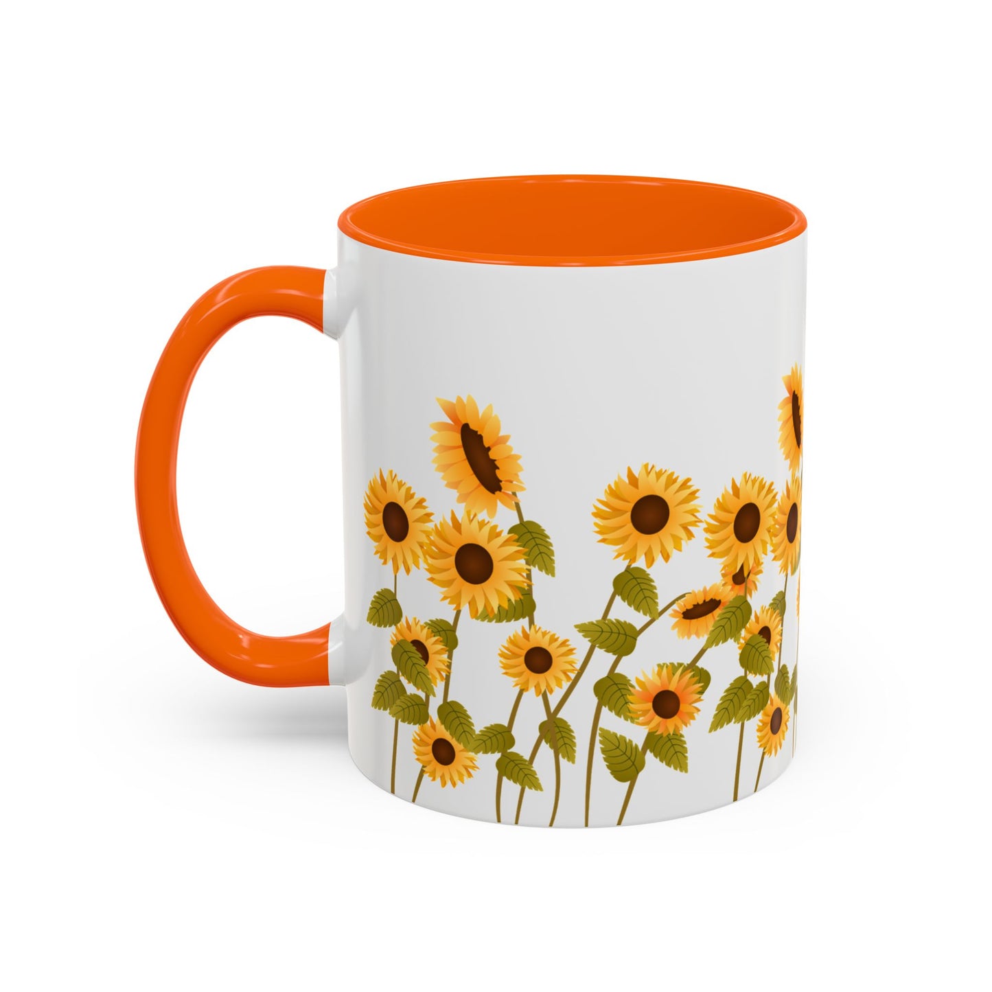 Sunflower Field Accent Tea Mug – Bright Floral 11/15oz Ceramic