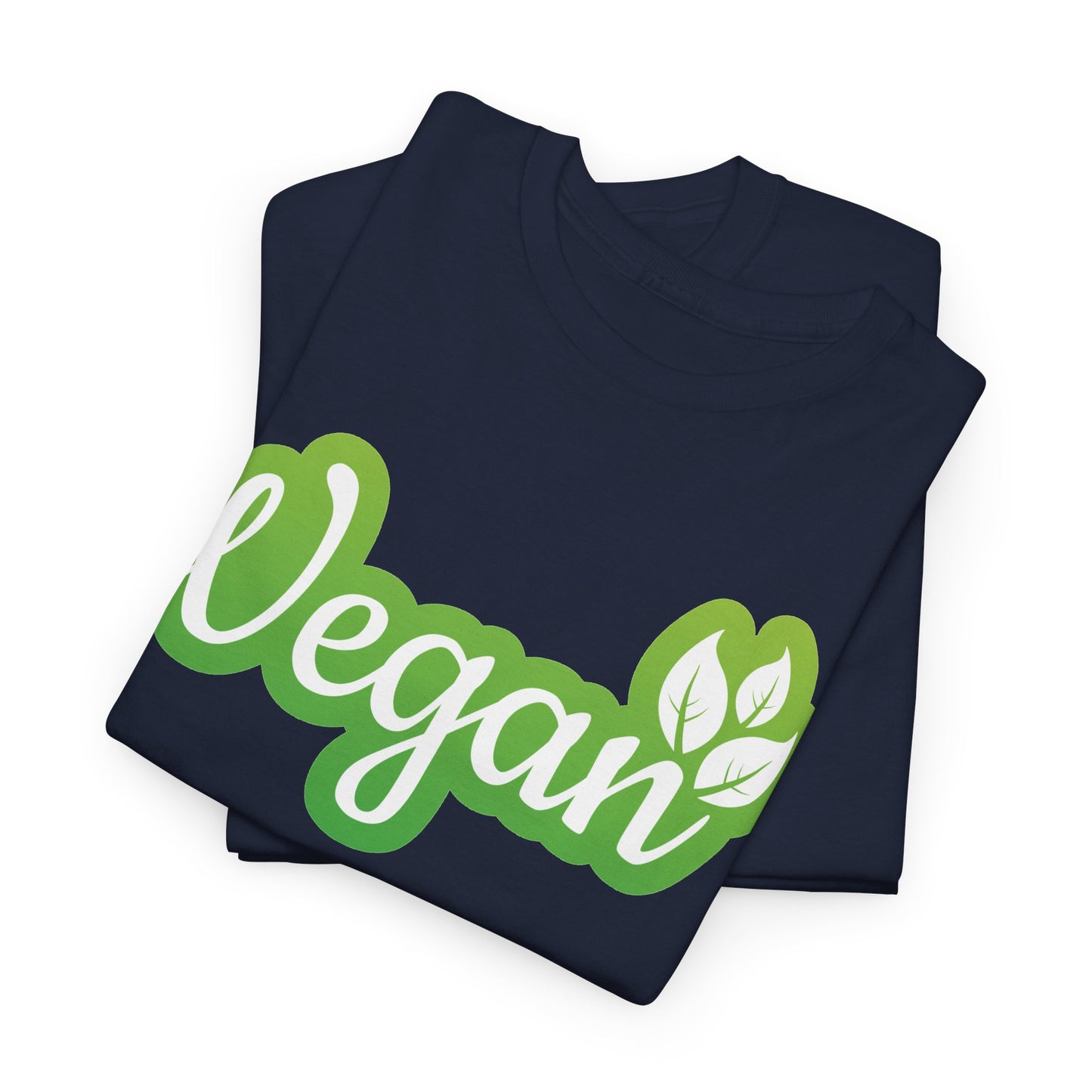Vegan Script Tee — Green Leaf Eco-Friendly T-Shirt