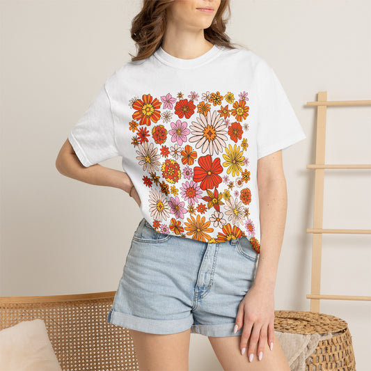 Floral Bouquet Tee — Retro Wildflower Print T-Shirt