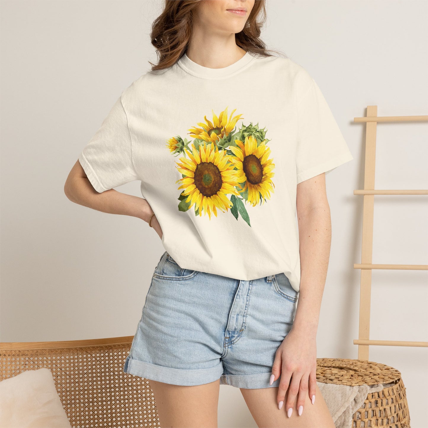 Sunflower Floral T-Shirt — Vintage Yellow Sunflower Graphic Tee