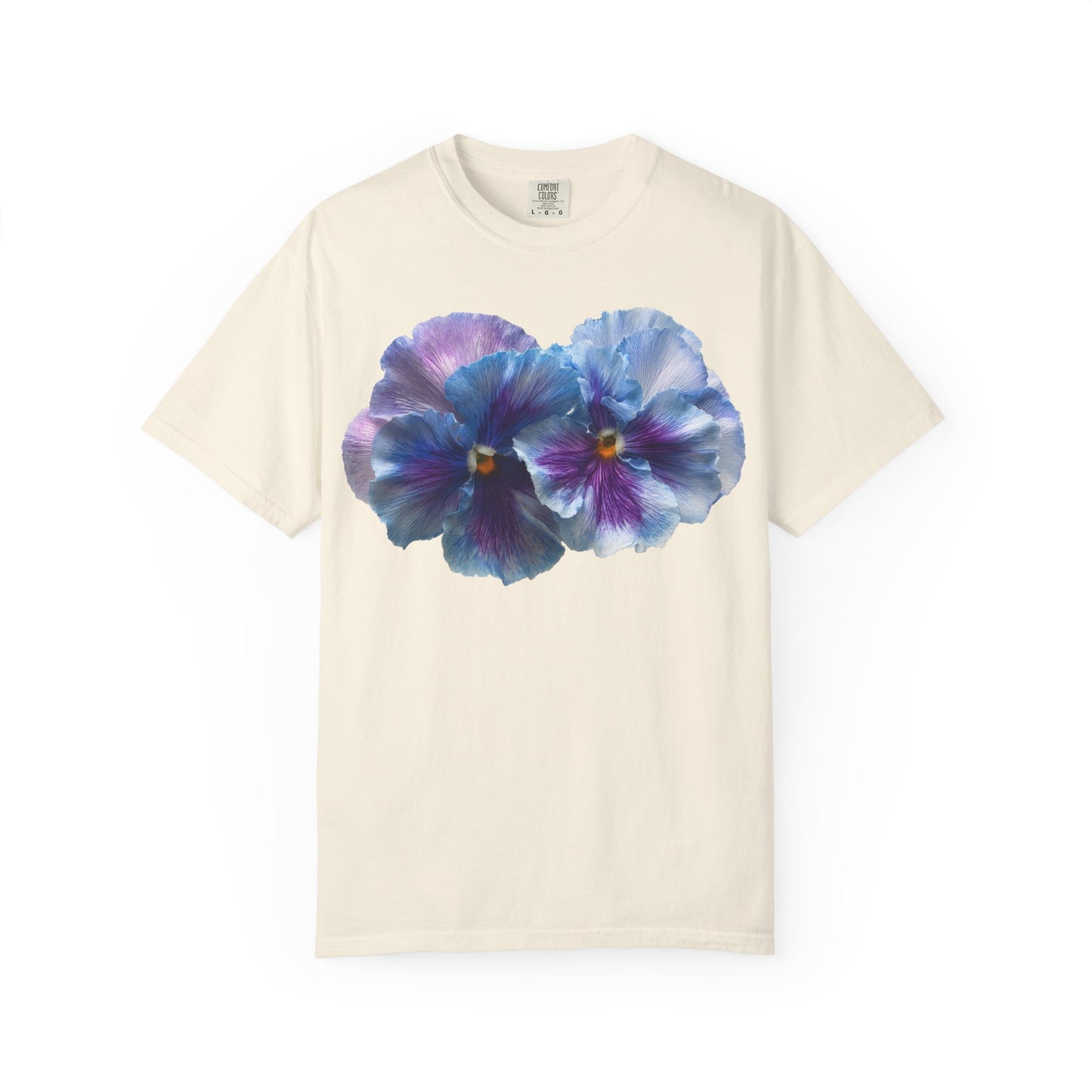 Pansy Watercolor T-Shirt — Purple Blue Floral Graphic Tee