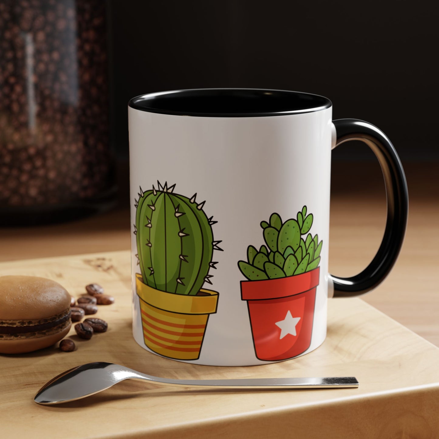 Cactus & Succulent Accent Coffee Mug — Cute Potted Plants 11/15oz