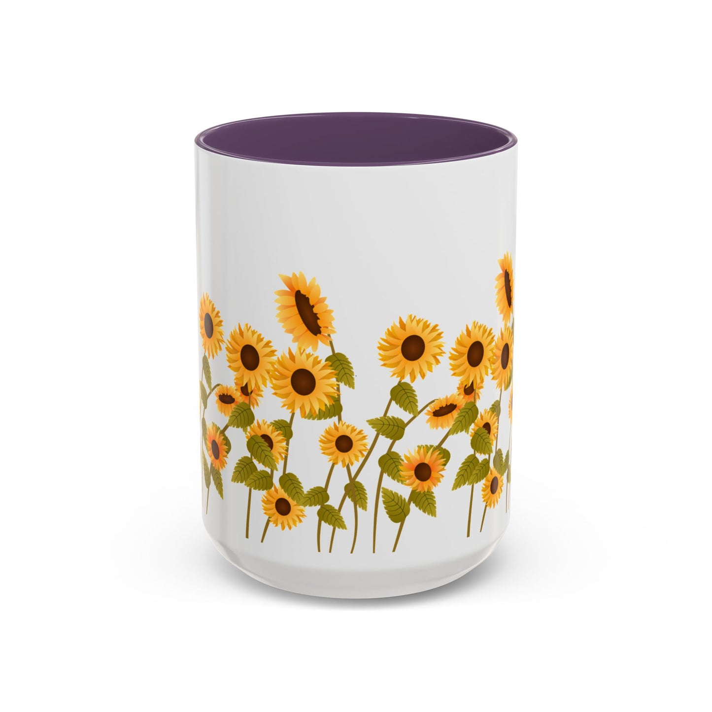 Sunflower Field Accent Tea Mug – Bright Floral 11/15oz Ceramic
