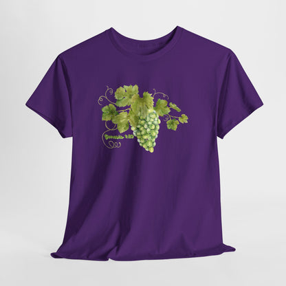 Genesis 1:29 Grapevine Watercolor T-Shirt — Green Grape Vines Tee