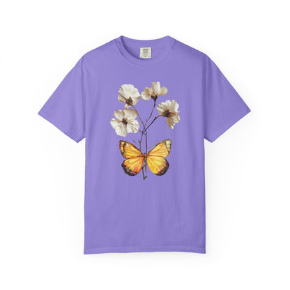 Butterfly & Dried Flowers Graphic T-Shirt — Vintage Botanical Tee
