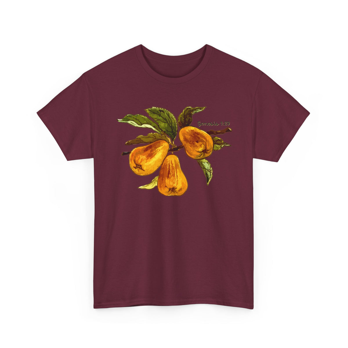 Pear Branch T‑Shirt — Watercolor Yellow Pears Tee Genesis 1:29