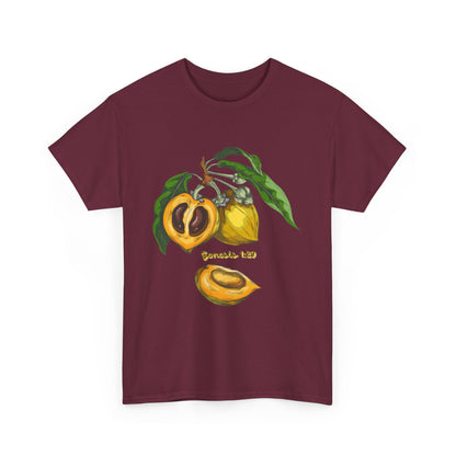 Apricot Illustration T-Shirt — Botanical Fruit Graphic Tee Genesis 1:29