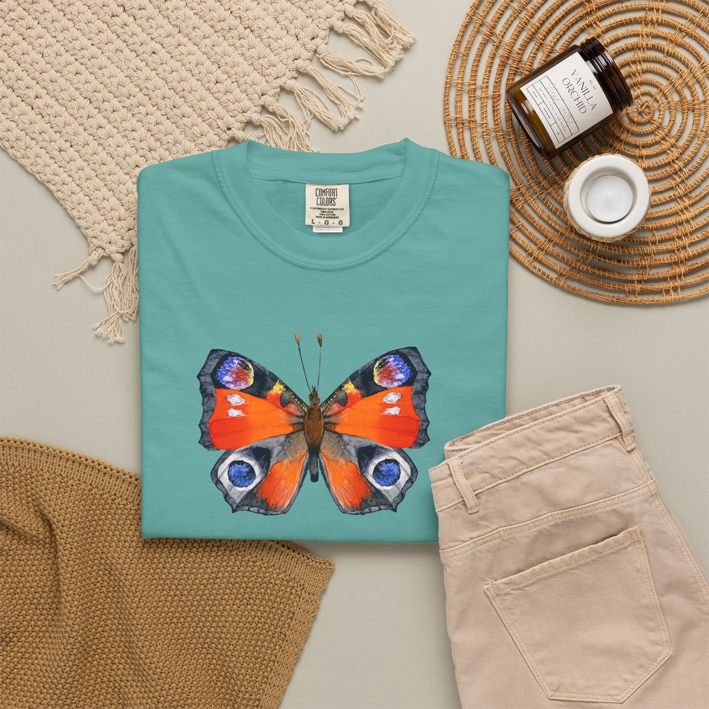 Butterfly Graphic T-Shirt — Peacock Eye Floral Tee