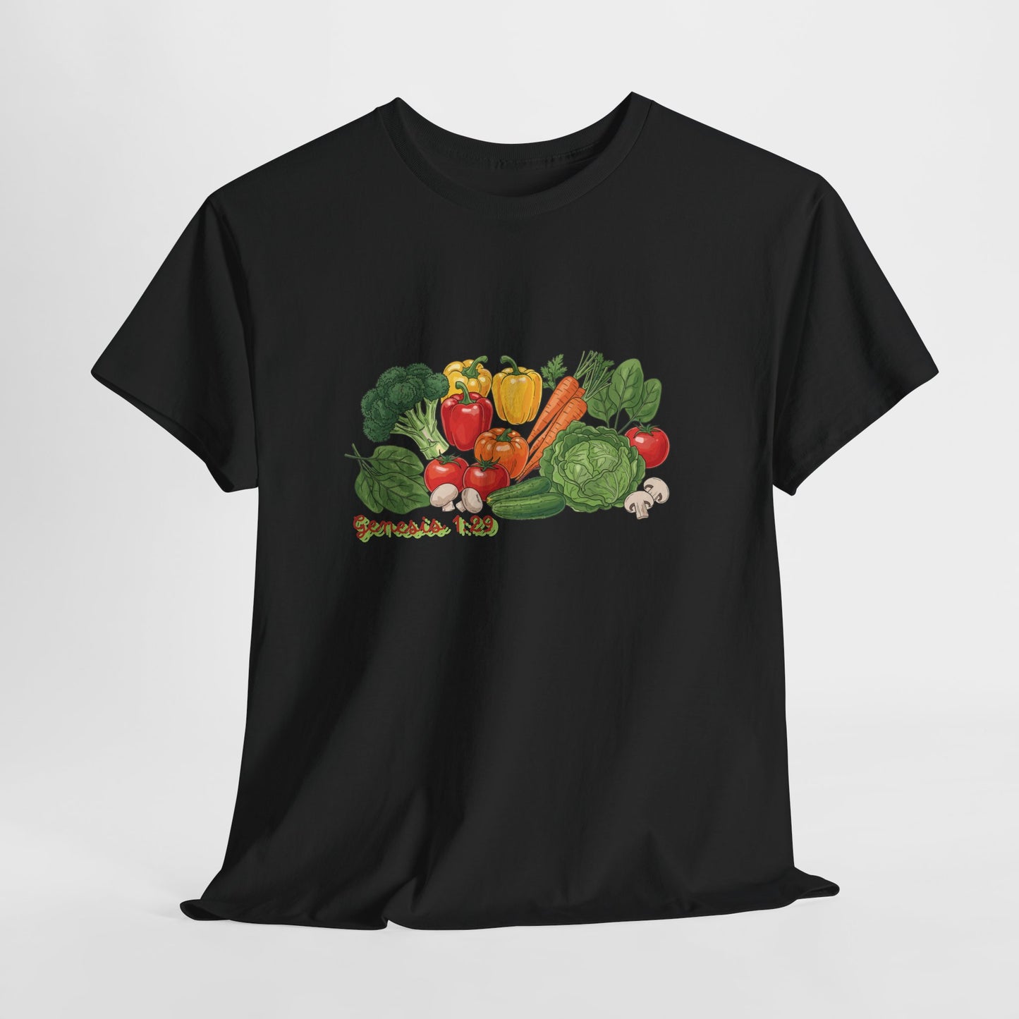 Vegetable Garden Tee — Fresh Veggies Illustration with "Genesis 1:29"