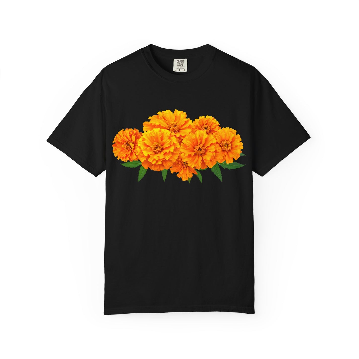 Marigold Blooms T-Shirt — Vibrant Floral Graphic Tee