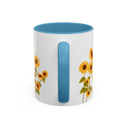 Sunflower Field Accent Tea Mug – Bright Floral 11/15oz Ceramic