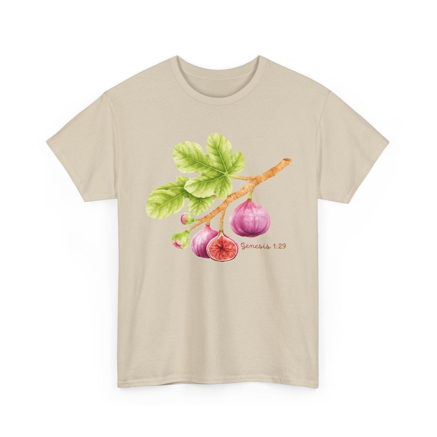 Fig Branch T‑Shirt — Botanical Fig Illustration Tee with Scripture (Genesis 1:29)