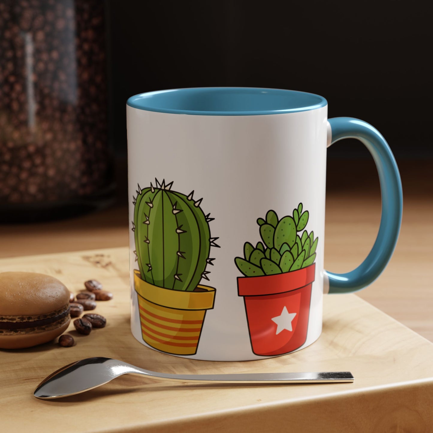 Cactus & Succulent Accent Coffee Mug — Cute Potted Plants 11/15oz