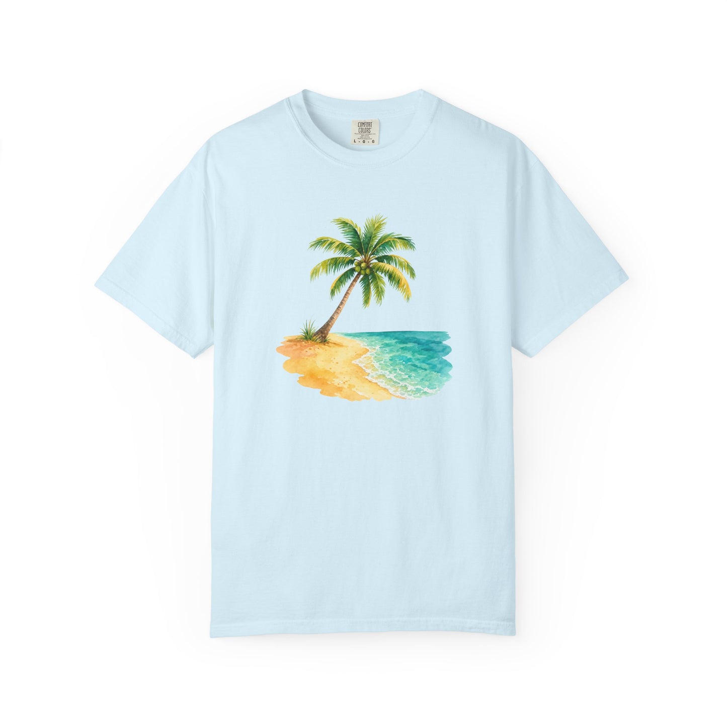 Tropical Palm Beach T-Shirt — Watercolor Island Graphic Tee