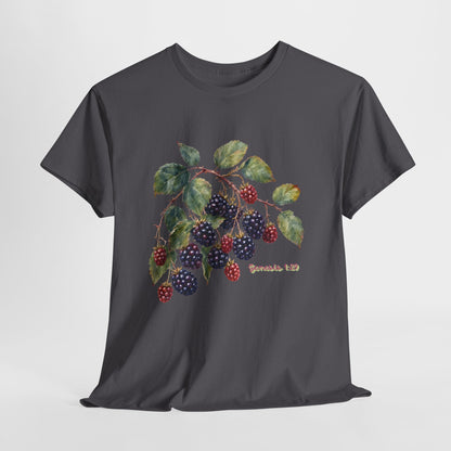 T-Shirt — Vintage Blackberry Branch Illustration Tee (Genesis 1:29)