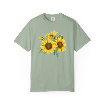 Sunflower Floral T-Shirt — Vintage Yellow Sunflower Graphic Tee