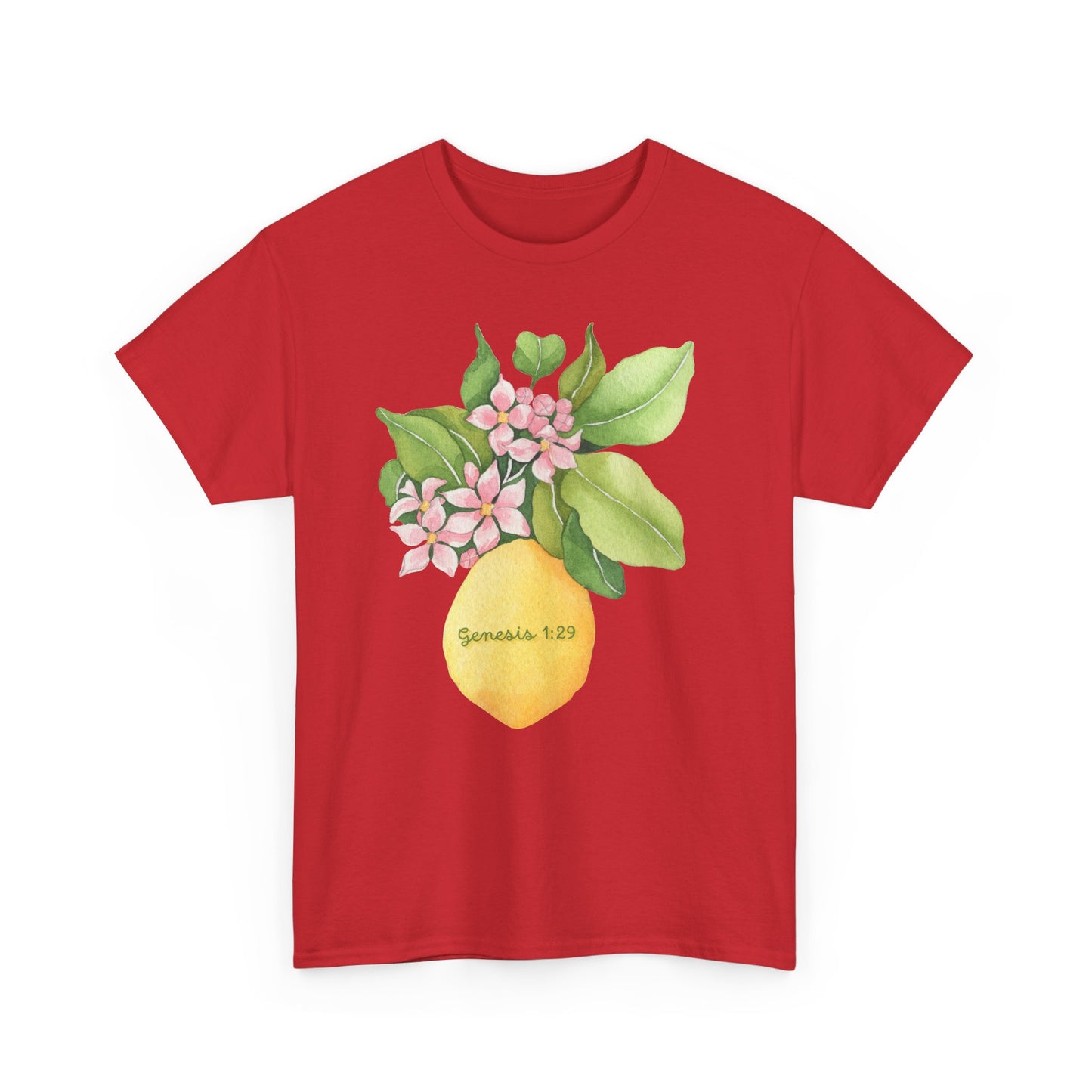 Lemon Blossom T-Shirt — Genesis 1:29 Floral Faith Tee