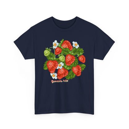 Strawberry Cluster Tee — Vintage Botanical Fruit Graphic (Genesis 1:29)