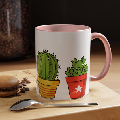 Cactus & Succulent Accent Coffee Mug — Cute Potted Plants 11/15oz