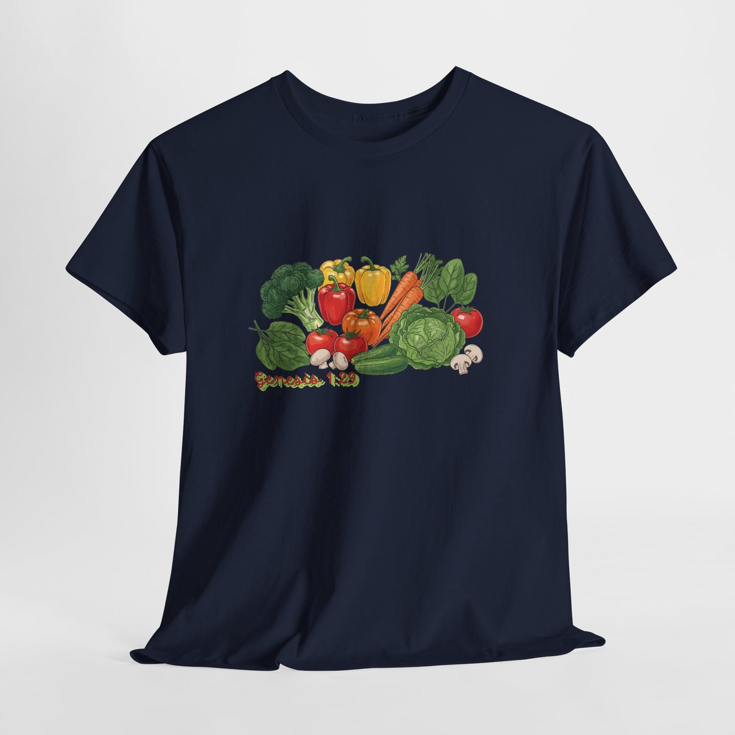 Vegetable Garden Tee — Fresh Veggies Illustration with "Genesis 1:29"