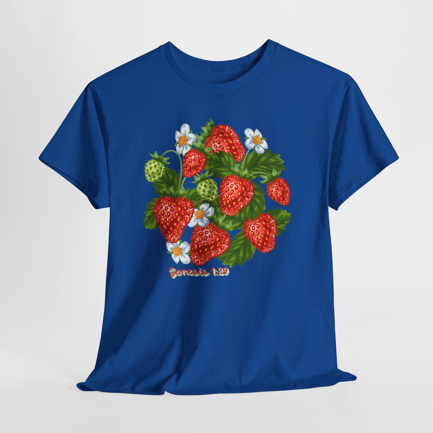 Strawberry Cluster Tee — Vintage Botanical Fruit Graphic (Genesis 1:29)