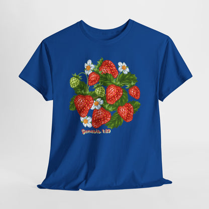 Strawberry Cluster Tee — Vintage Botanical Fruit Graphic (Genesis 1:29)