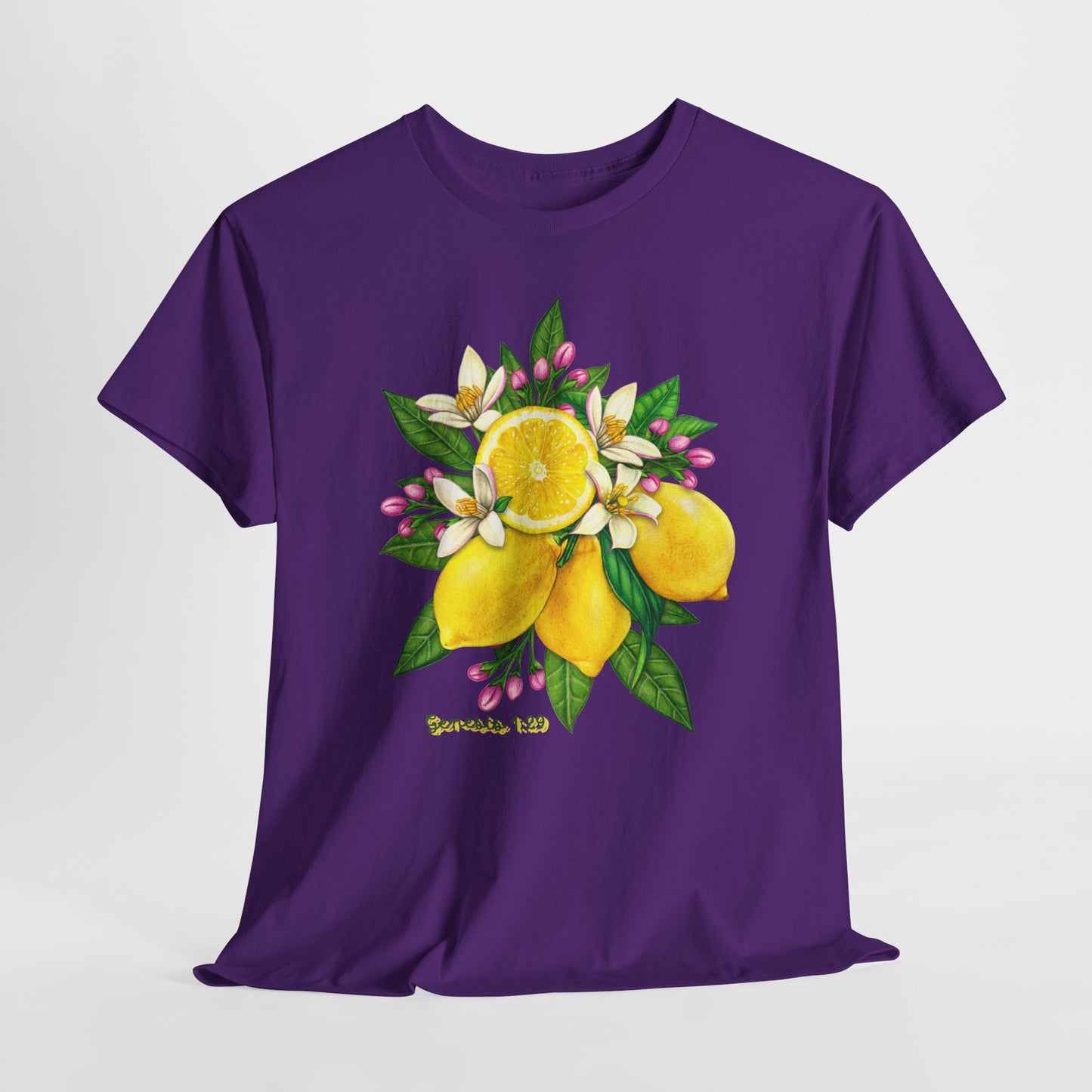 Lemon Blossom Tee — Botanical Citrus Graphic T‑Shirt (Genesis 1:29)