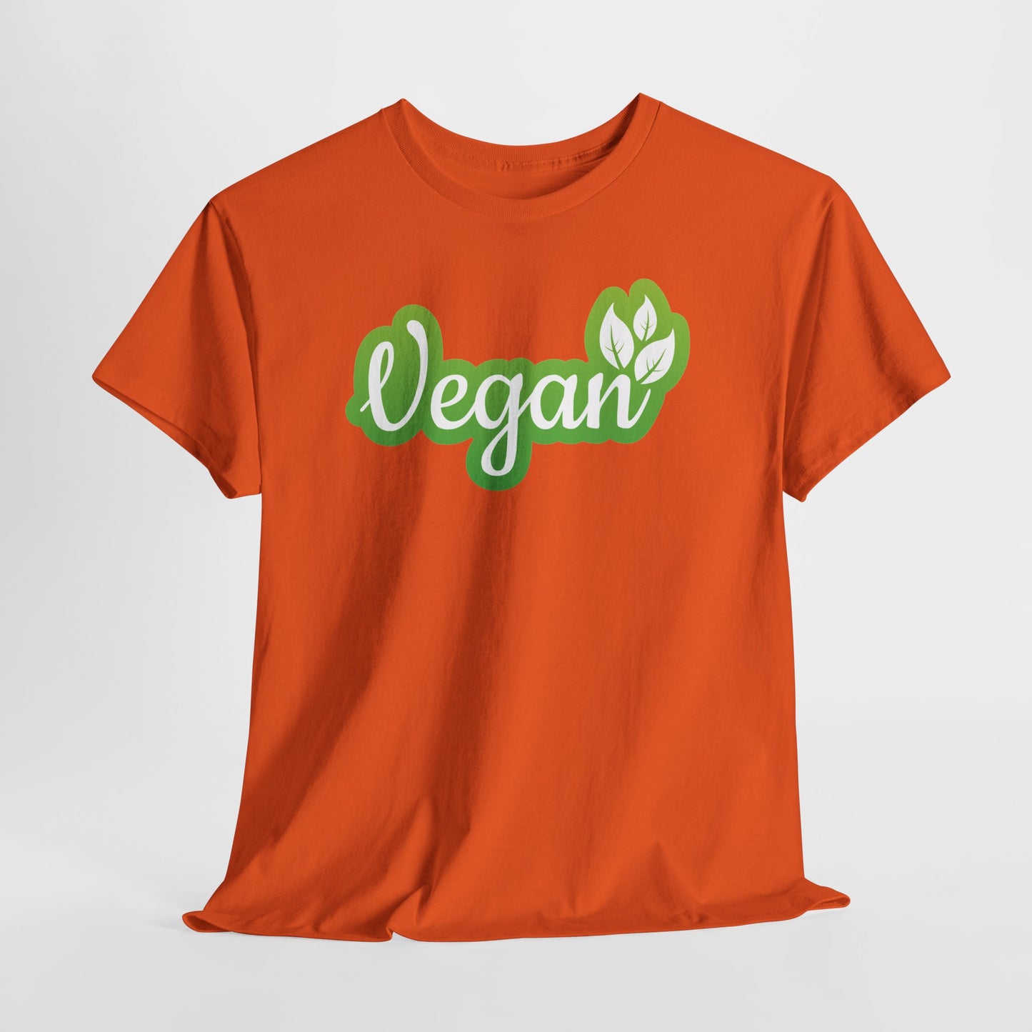 Vegan Script Tee — Green Leaf Eco-Friendly T-Shirt