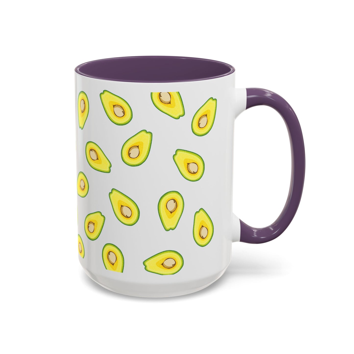 Avocado Pattern Coffee Mug — Cute Avocado Print Accent Mug (11/15oz)