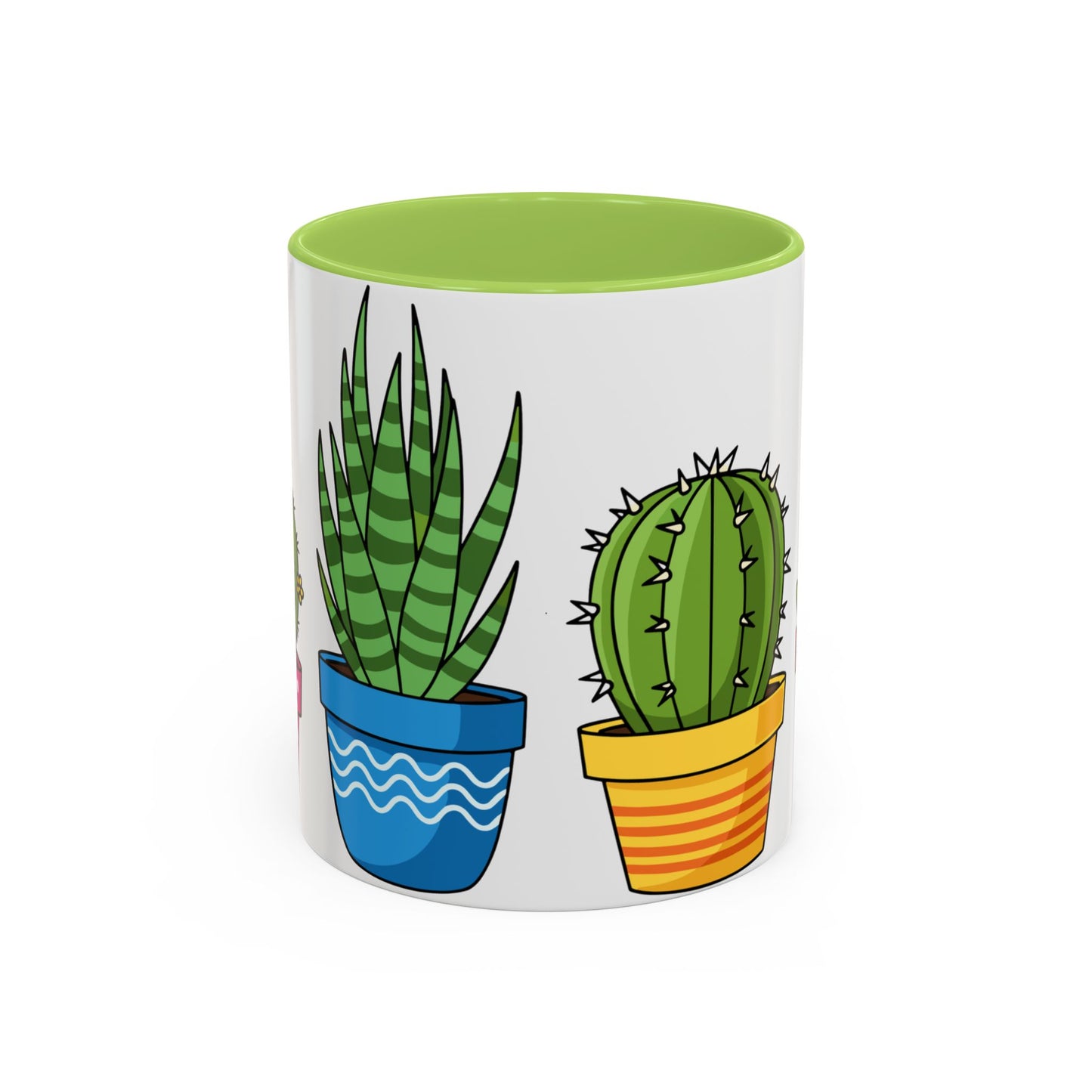Cactus & Succulent Accent Coffee Mug — Cute Potted Plants 11/15oz