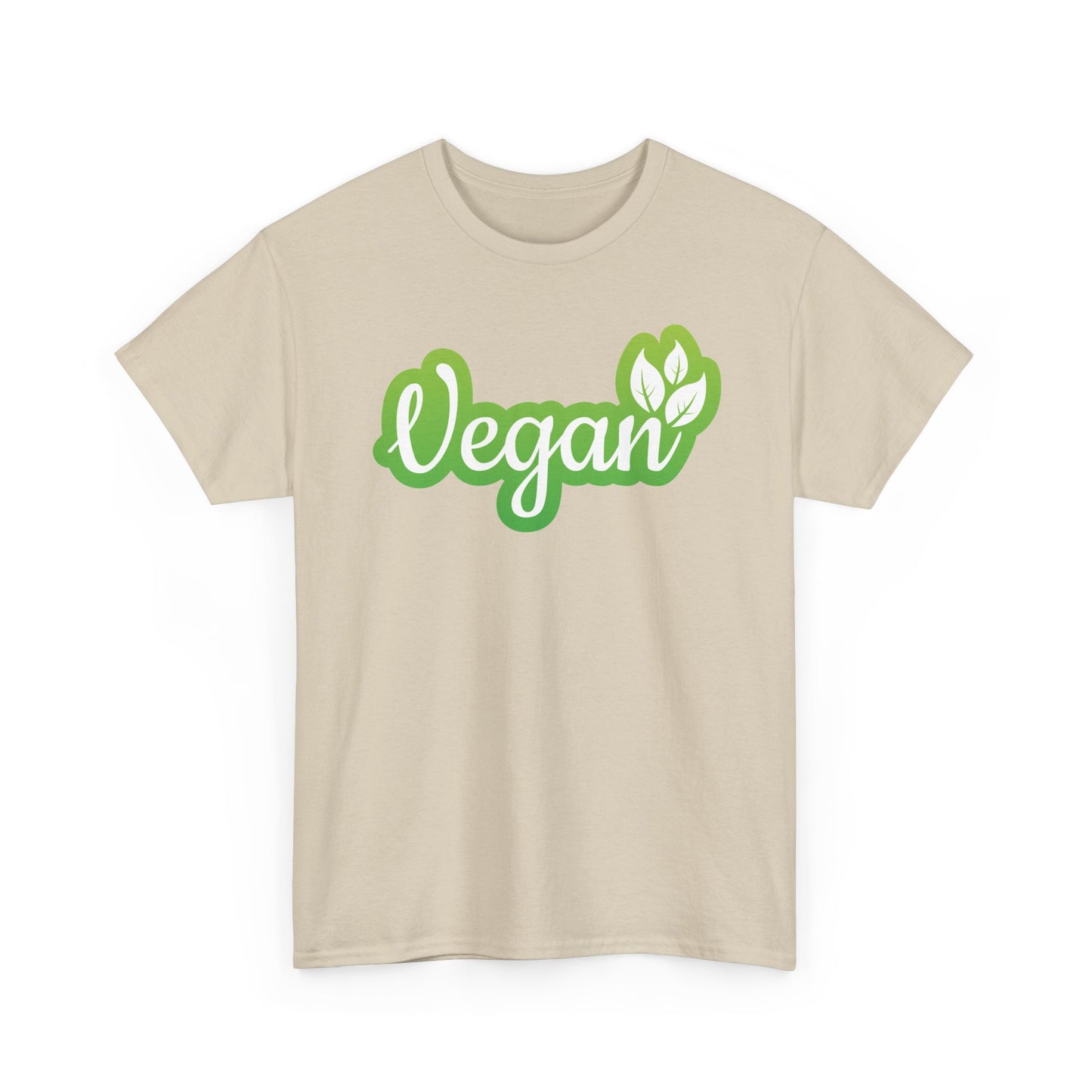 Vegan Script Tee — Green Leaf Eco-Friendly T-Shirt