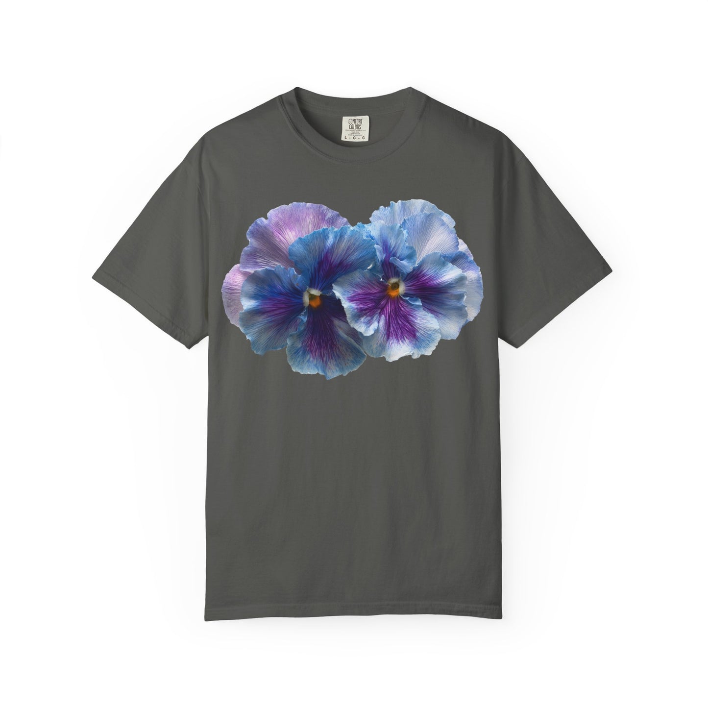 Pansy Watercolor T-Shirt — Purple Blue Floral Graphic Tee