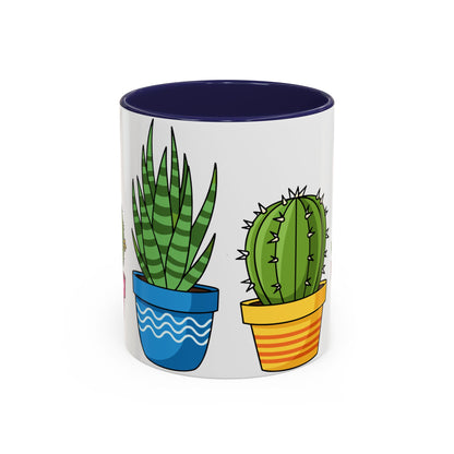 Cactus & Succulent Accent Coffee Mug — Cute Potted Plants 11/15oz