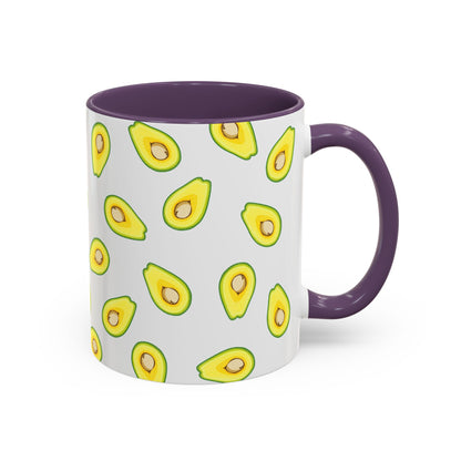 Avocado Pattern Coffee Mug — Cute Avocado Print Accent Mug (11/15oz)