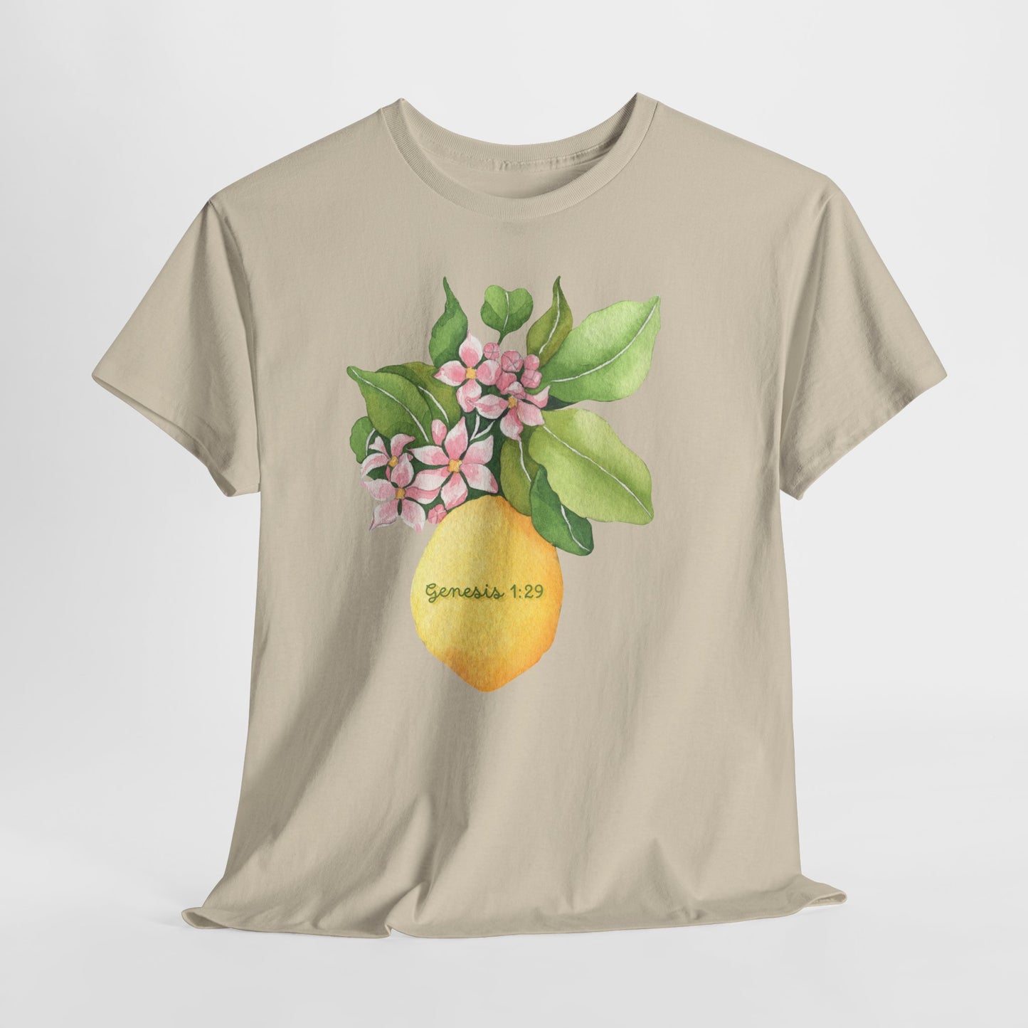 Lemon Blossom T-Shirt — Genesis 1:29 Floral Faith Tee