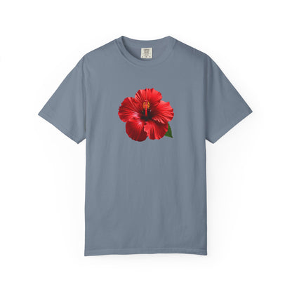 Hibiscus Bloom T-Shirt — Red Floral Graphic Tee