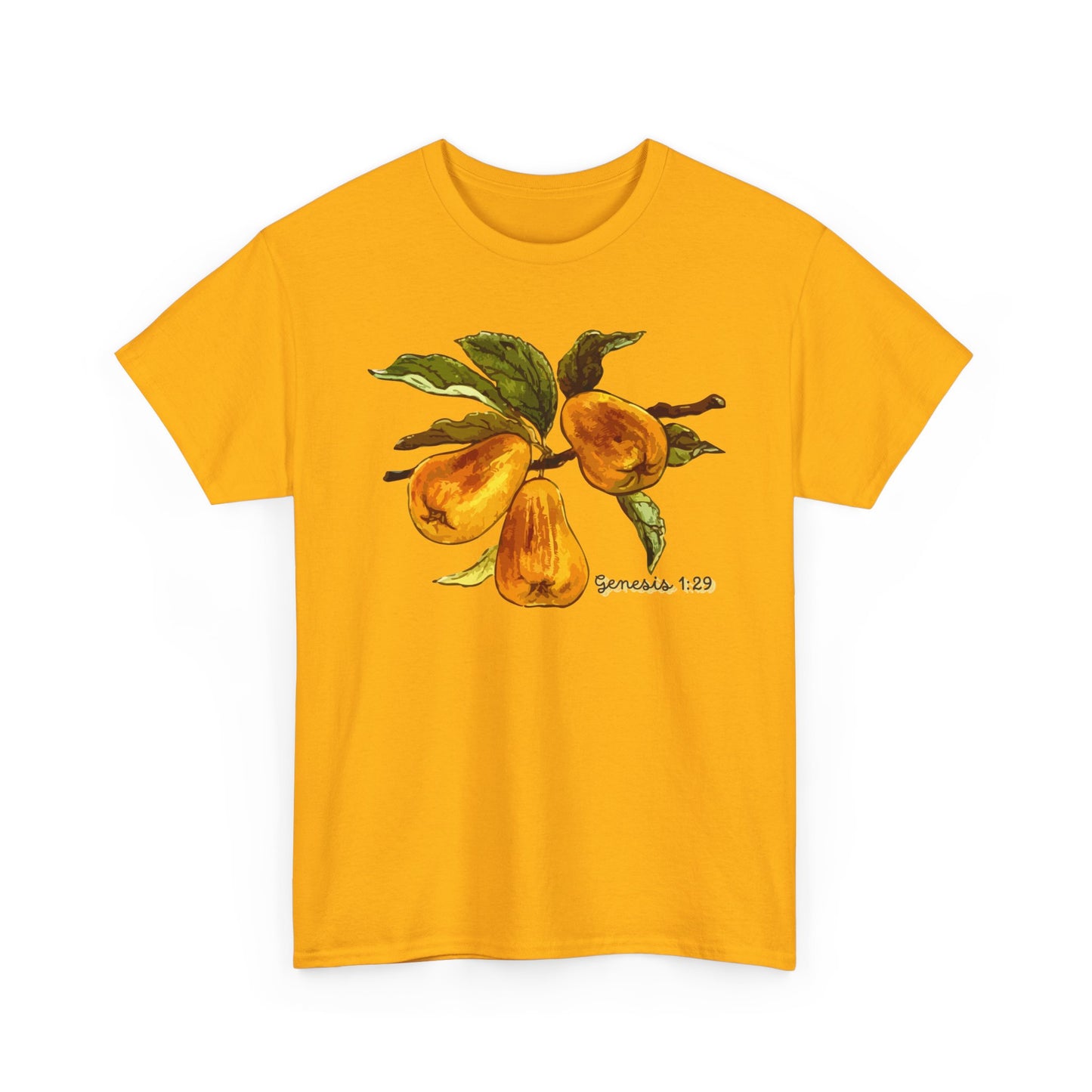 Pear Branch Tee — Watercolor Fruit Graphic T‑Shirt (Genesis 1:29)