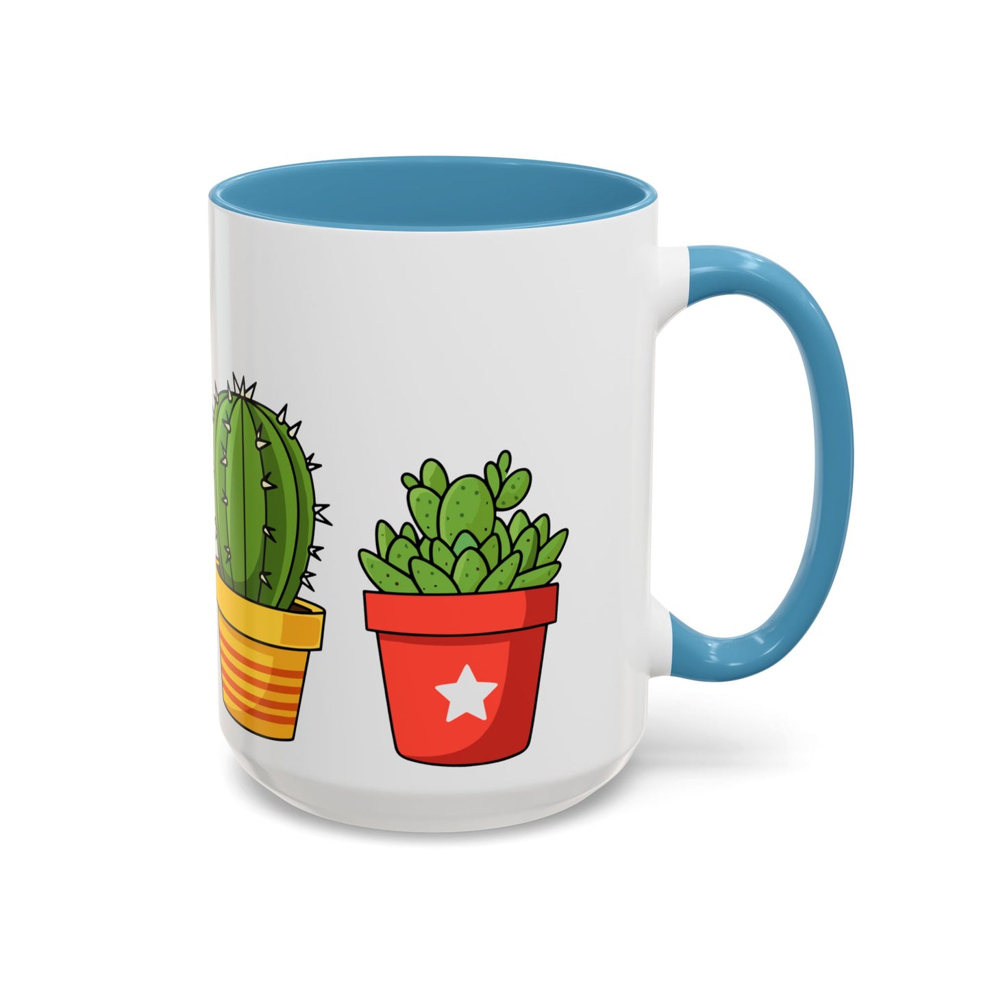 Cactus & Succulent Accent Coffee Mug — Cute Potted Plants 11/15oz