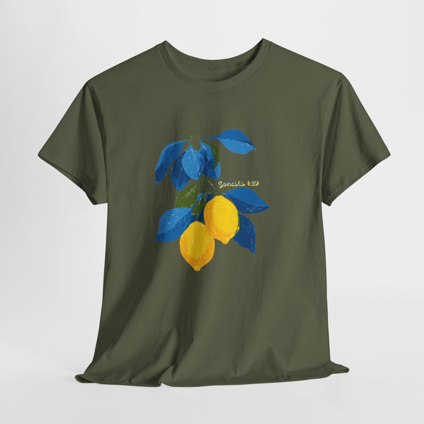 Lemon Branch Graphic Tee — Genesis 1:29 Inspirational Fruit Shirt