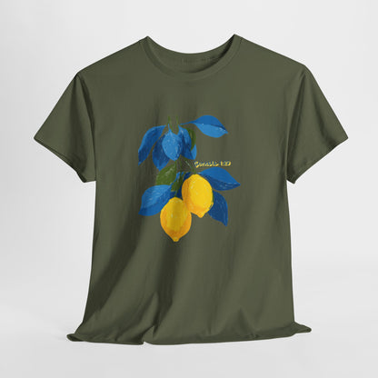Lemon Branch Graphic Tee — Genesis 1:29 Inspirational Fruit Shirt
