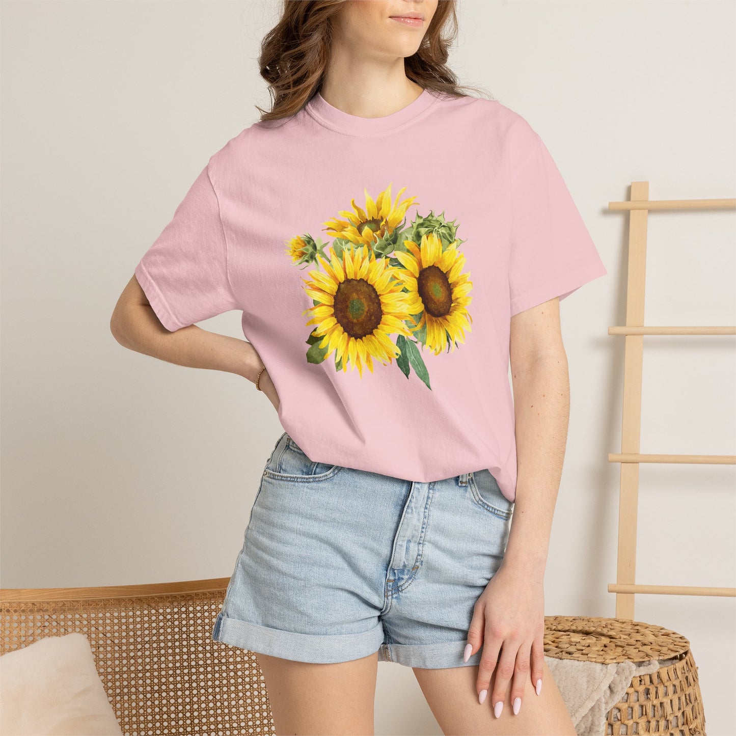 Sunflower Floral T-Shirt — Vintage Yellow Sunflower Graphic Tee