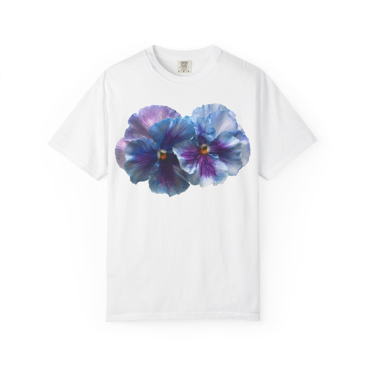 Pansy Watercolor T-Shirt — Purple Blue Floral Graphic Tee
